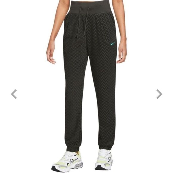 Nike Chevron Textured Joggers Green Small - Picture 1 of 4